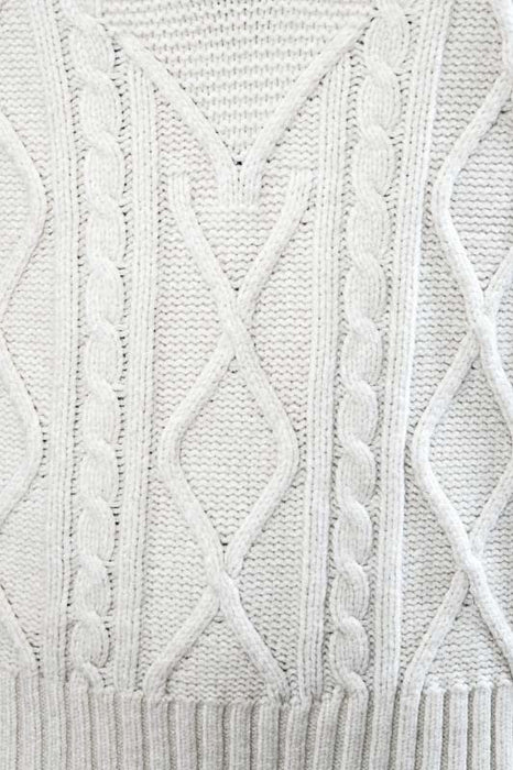 Gilet tricoté viscose/polyester blanc cassé - taille unique