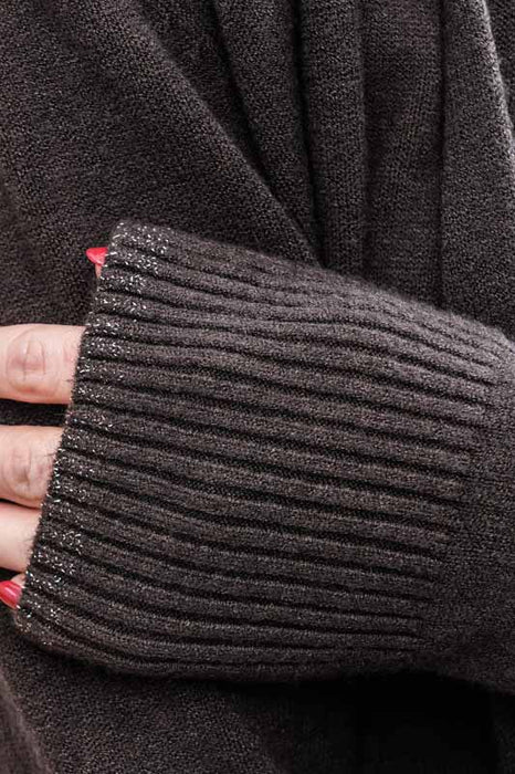 Cardigan viscose/polyester marron foncé - Taille unique