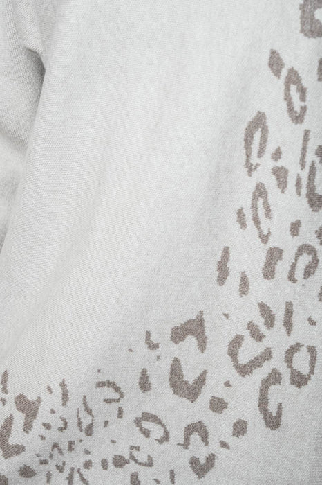 Pull tricoté viscose/polyester beige à motifs - Taille unique