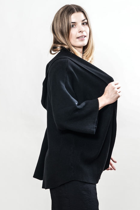 Veste à capuche en viscose/polyester, noire - Taille unique