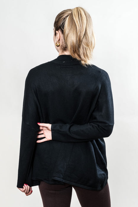 Pull tricoté viscose/polyester noir - Taille unique