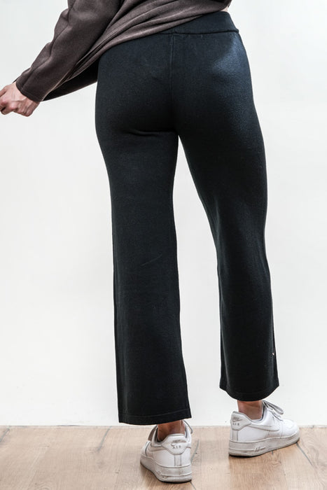 Pantalon large en maille viscose/polyester noir - Taille unique
