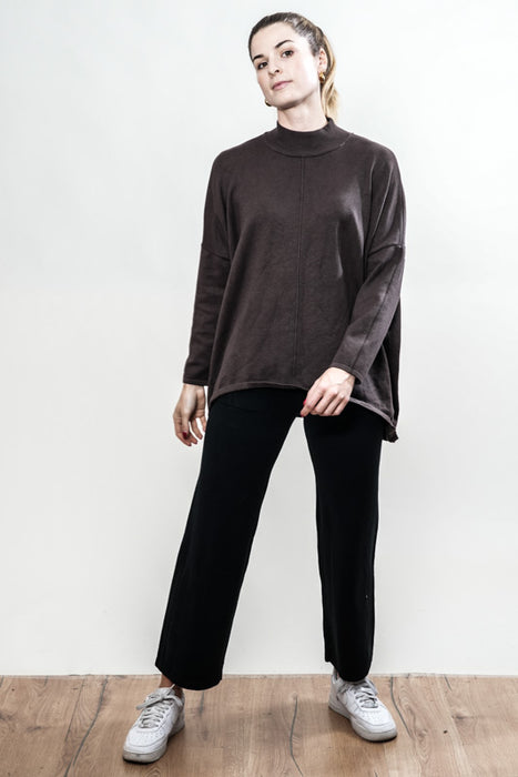 Pantalon large en maille viscose/polyester noir - Taille unique