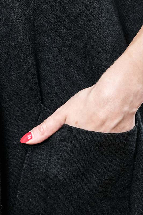 Gilet long en maille viscose/polyester, noir - Taille unique