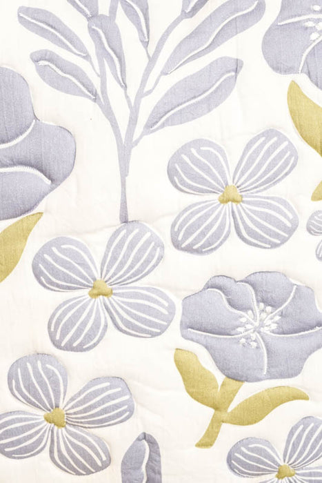 Cotton cushion cover with floral pattern, purple, 45x45cm