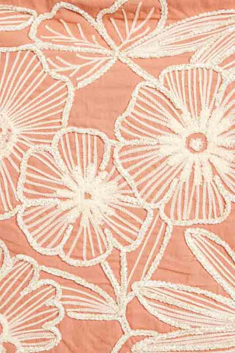 Cotton cushion cover with floral pattern, pink/beige, 45x45cm