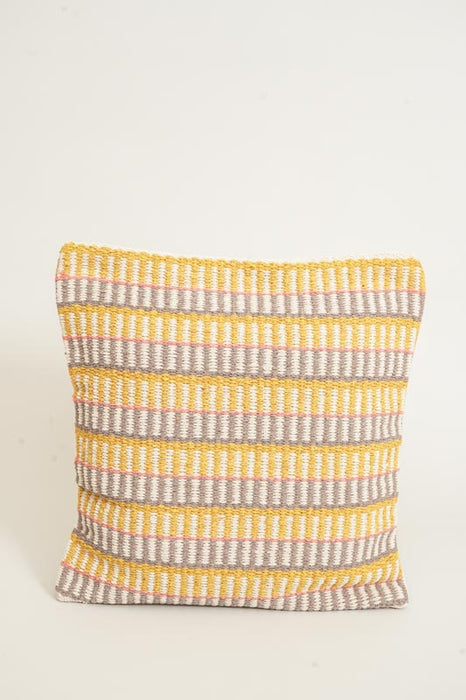 Cotton cushion cover, yellow/orange/beige patterned, 45x45cm