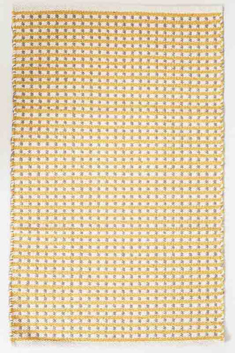 Cotton rug, yellow patterned, 60x90cm