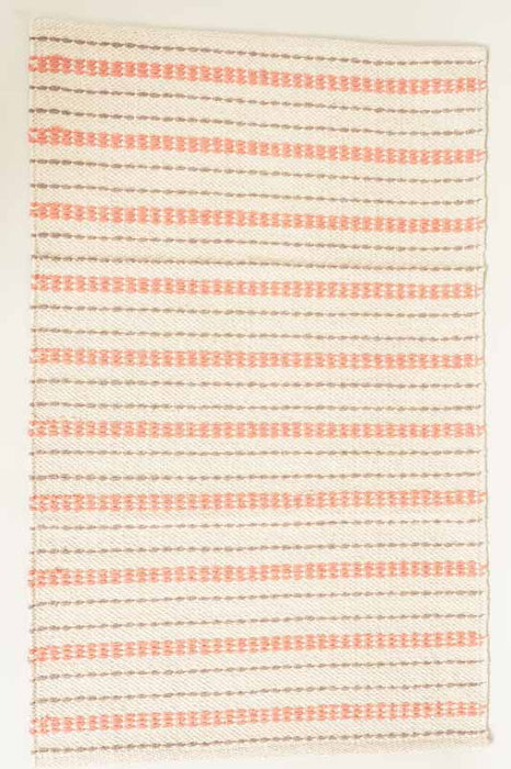 Cotton rug, pink striped, 60x90cm