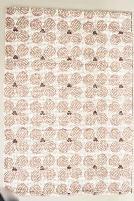 Carpet with floral pattern, beige, 60x90cm