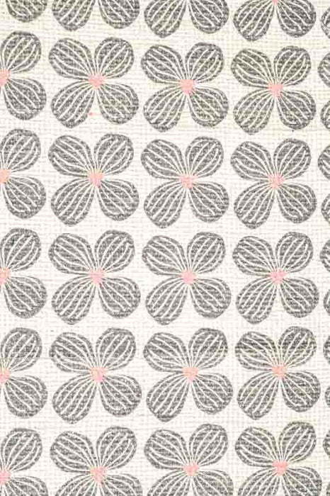 Carpet with flowers, grey/pink, 60x90cm