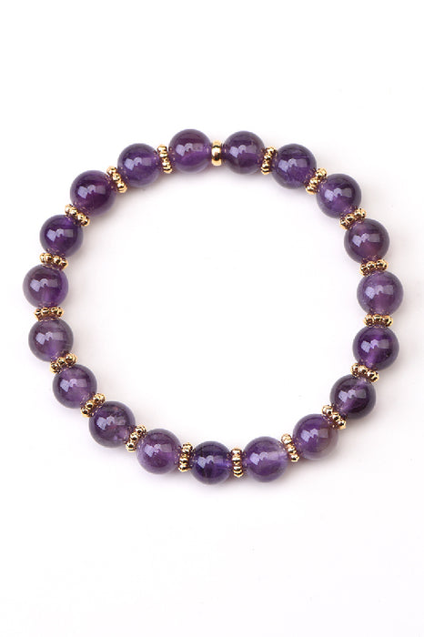 Bracelet 8mm Amethyst 19cm
