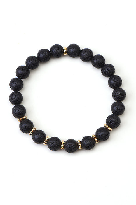 Bracelet 8mm Lava Stone 19cm
