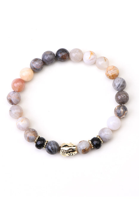 Armband 8mm Jade 19cm, mit Buddha