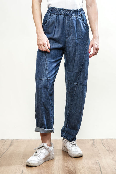 Jean en coton avec ceinture élastique - Taille unique