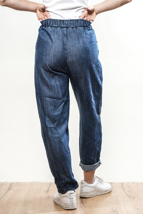 Jean en coton avec ceinture élastique - Taille unique