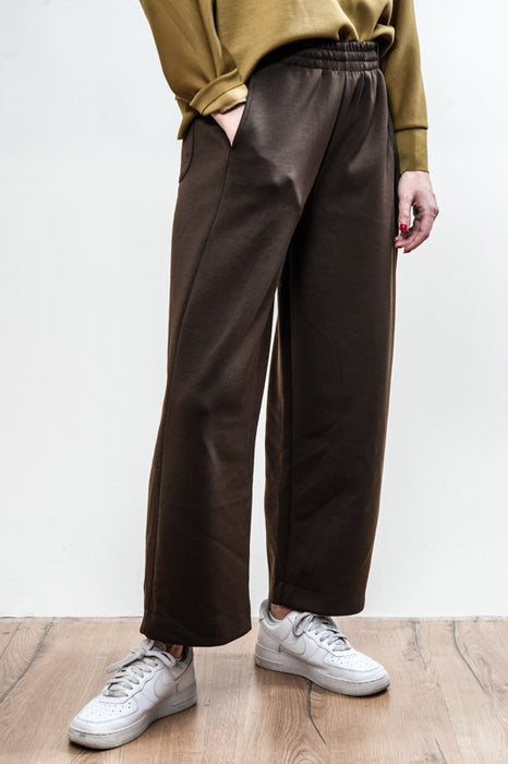 Pantalon large marron foncé - Taille unique