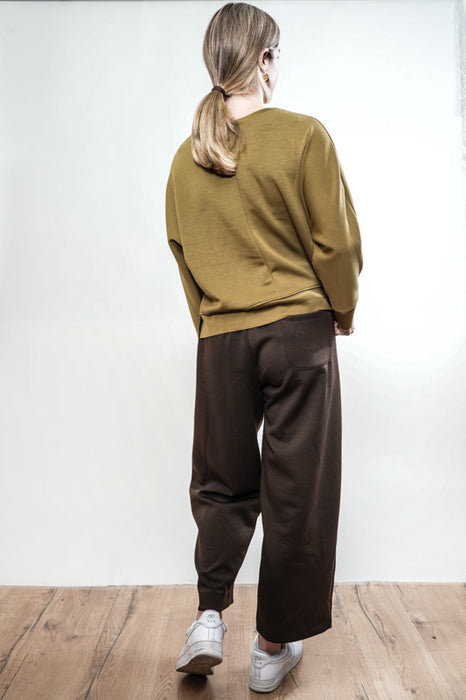 Pantalon large marron foncé - Taille unique