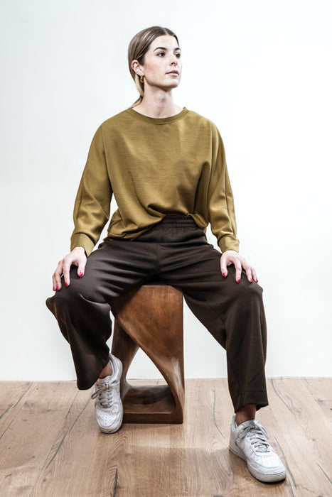 Pantalon large marron foncé - Taille unique