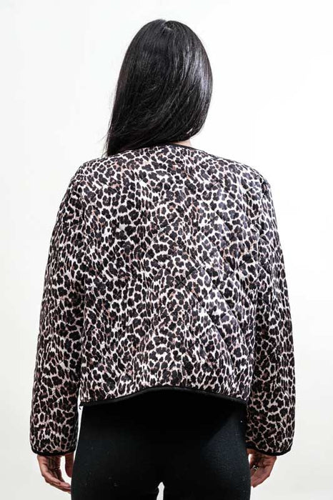 Quilted jacket short animal print - one size