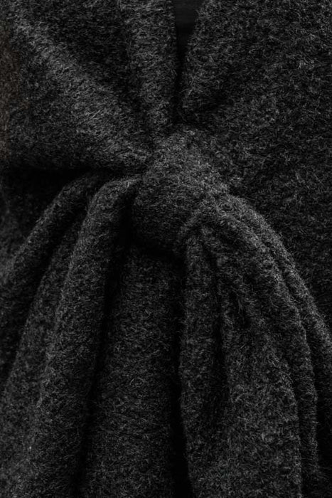 Poncho Polyester/Laine Noir - Taille Unique
