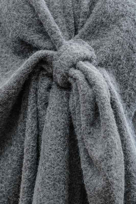 Poncho polyester/laine gris - taille unique
