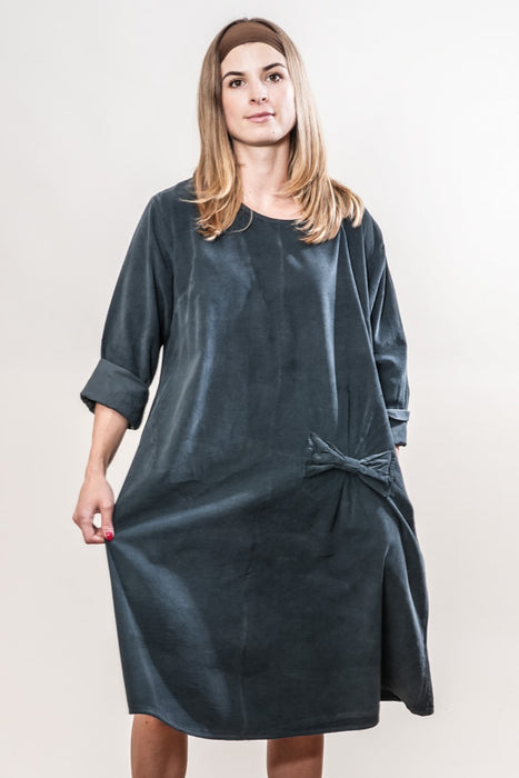 Robe Manchester longue en coton pétrole - Taille unique