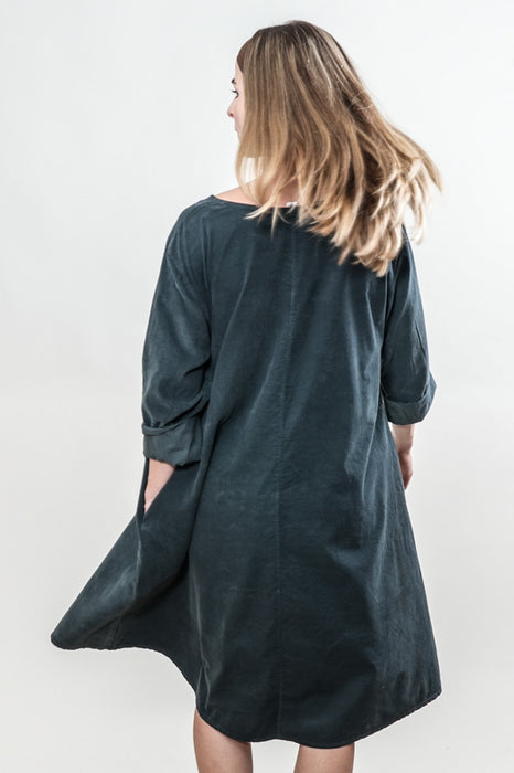 Robe Manchester longue en coton pétrole - Taille unique