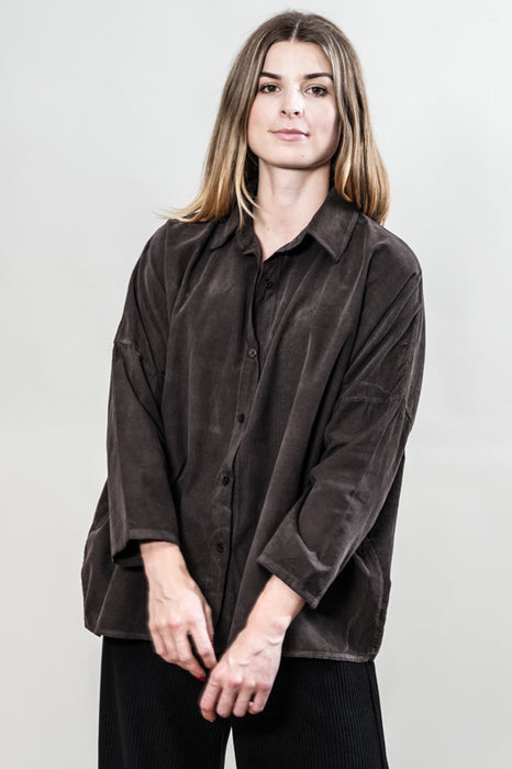 Chemise Manchester en coton marron foncé - Taille unique