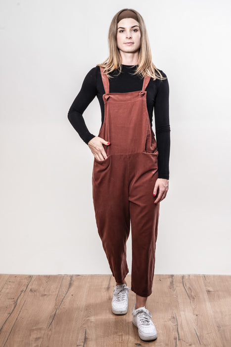 Salopette Manchester en coton rouille - Taille unique