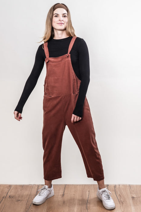 Salopette Manchester en coton rouille - Taille unique