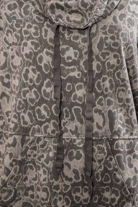 Pull en coton imprimé animal marron/noir - Taille unique