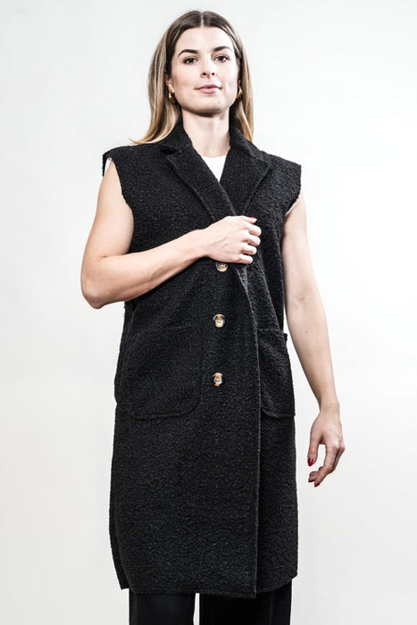 Gilet long noir - Taille unique