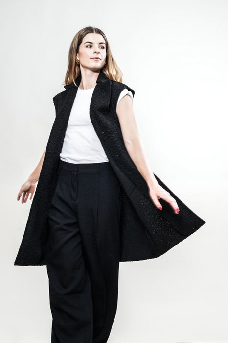 Gilet long noir - Taille unique