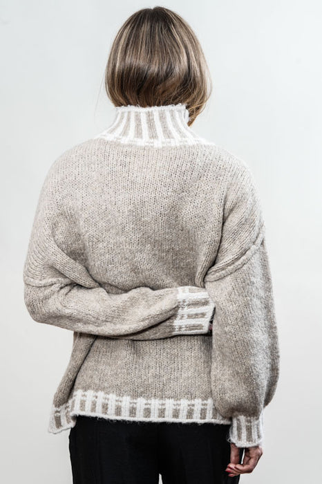Pull tricoté crème/beige - Taille unique