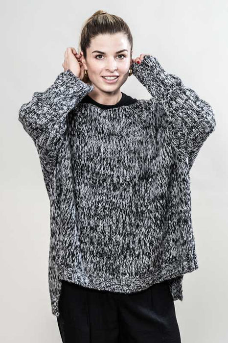 Pull tricoté noir/blanc - Taille unique