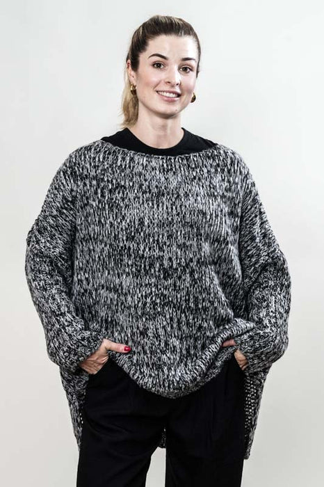 Pull tricoté noir/blanc - Taille unique