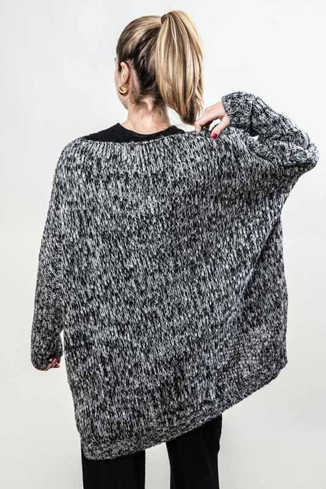 Pull tricoté noir/blanc - Taille unique