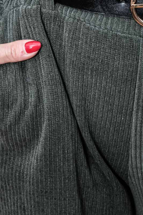 Manchester trousers cotton with belt khaki - One Size