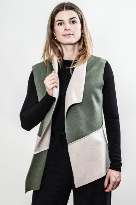 khaki/beige vest - One Size