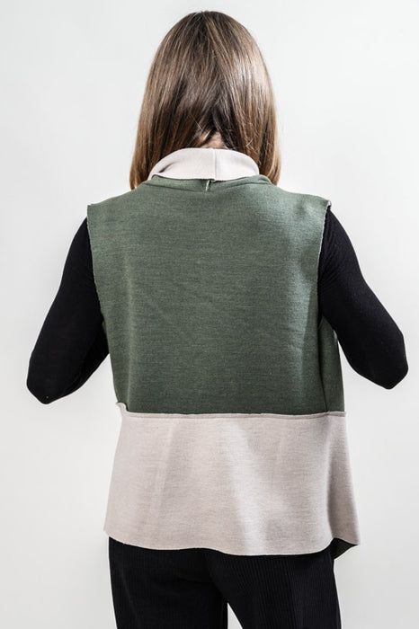 khaki/beige vest - One Size