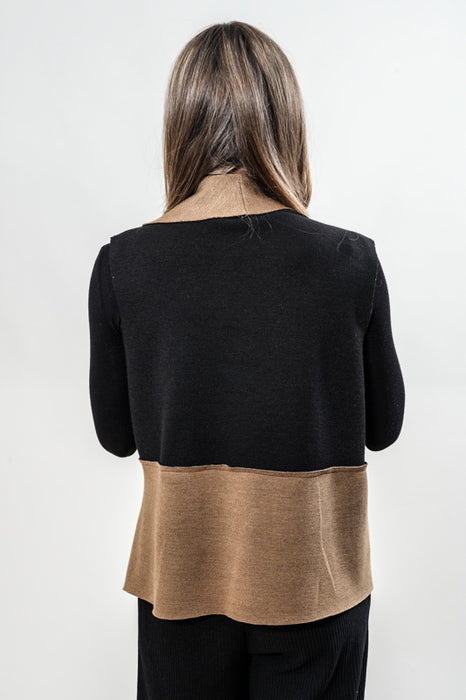 Gilet black/camel - One Size