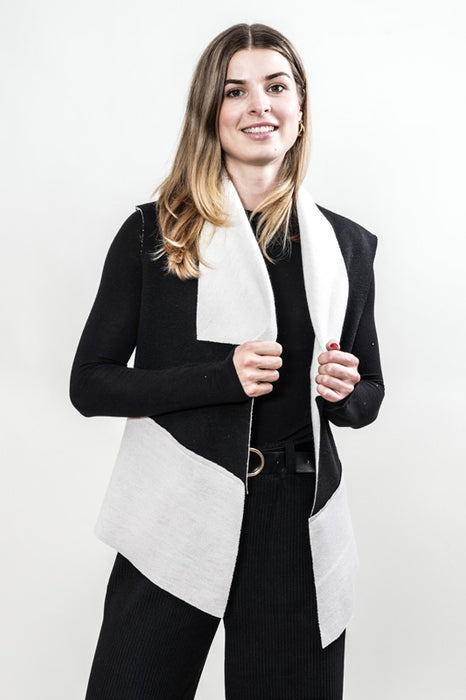 Gilet black/white - One Size