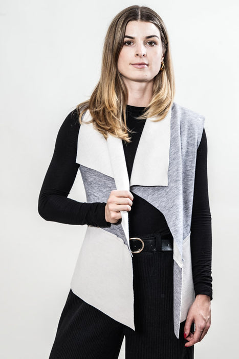 Gilet grey/white - One Size