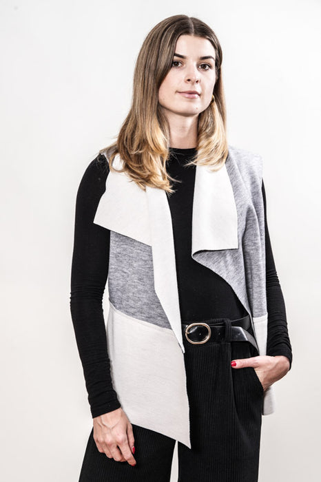 Gilet grey/white - One Size