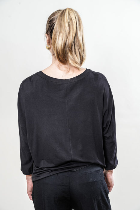 Top tied wide at the side, black - One Size