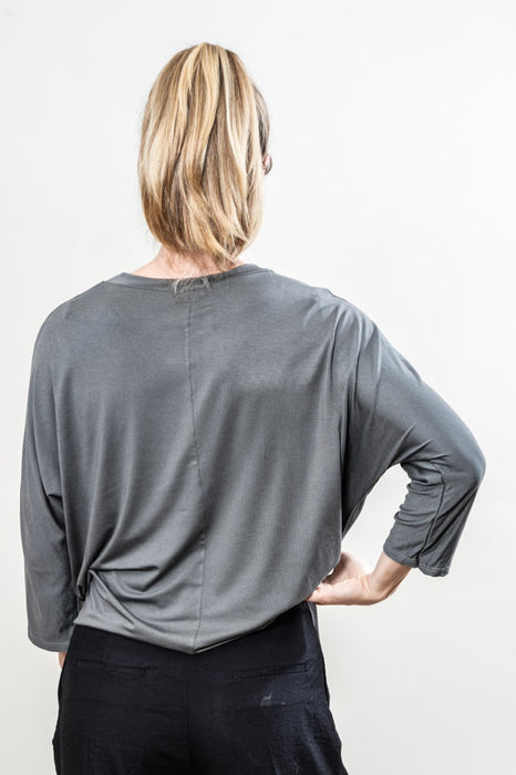 Top wide tied at the side, dark grey - One Size