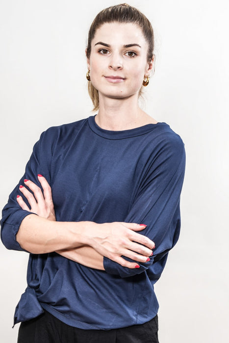 Top wide tied at the side blue - One Size