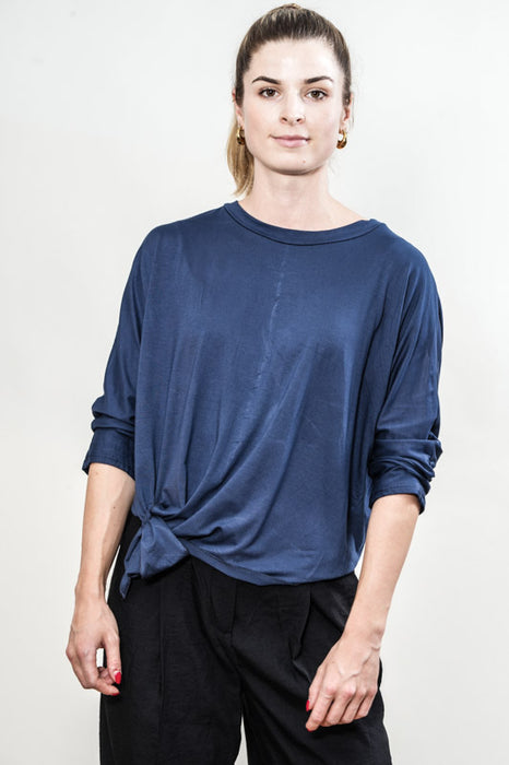 Top wide tied at the side blue - One Size