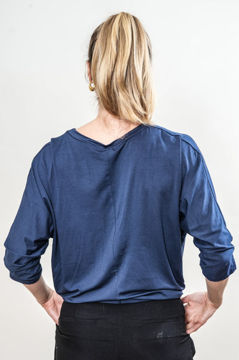 Top wide tied at the side blue - One Size